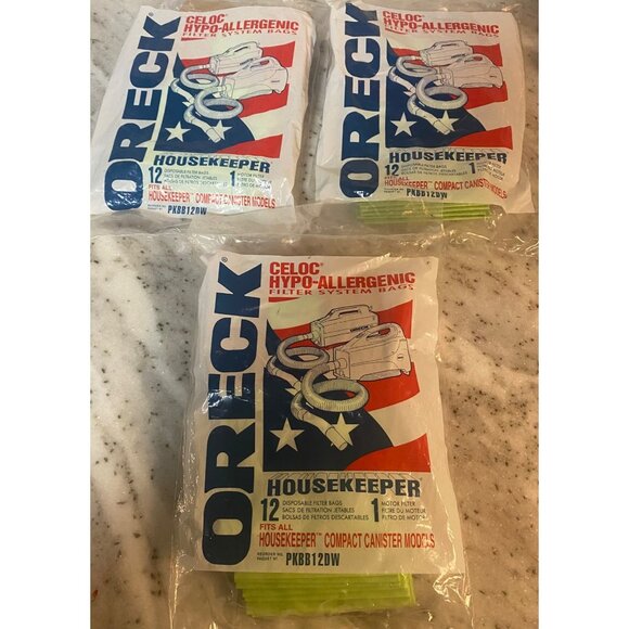 LOT OF 3~ Oreck PKBB12DW Vacuum Cleaner Bag - Pack of 12 each bag (total of 36) - Picture 1 of 3